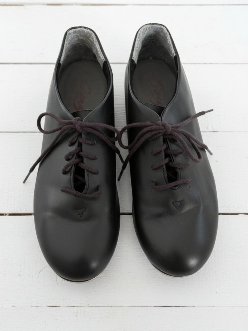 Capezio Black Tap Shoes w/Capezio Tele Tone Tap Plates, EUC